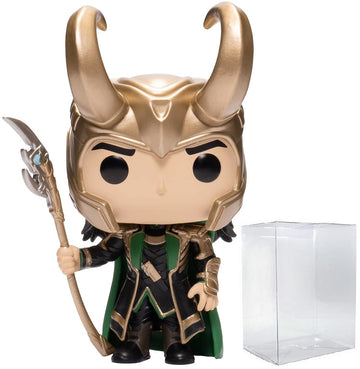 POP Marvel: Loki with Scepter (Glow in The Dark) Entertainment Earth limited availability Funko Vinyl Figure (Bundled with Compatible Box Protector Case) Multicolored 3.75 inches
