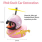 Wonuu Rubber Duck Car Ornaments Set - Pink Dashboard Decorations With Propeller Helmet, Sunglasses, and Gold Chain (W-Pink Hat W
