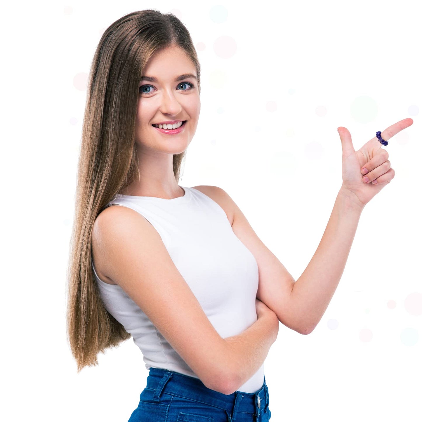 Nuogo 200 Pcs Acupressure Rings Spiky Sensory Finger Rings Stress Relief Fidget Sensory Toys Fidget Ring Anxiety Relief Toys Fin