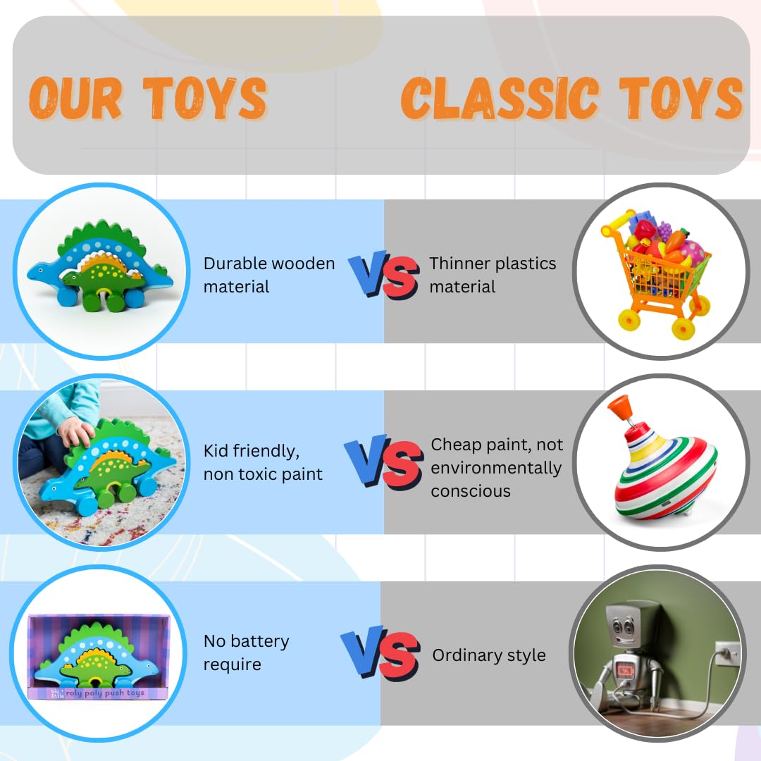 Jack Rabbit Creations Stegosaurus Mommy & Baby Push, Toy