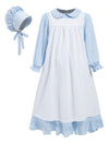 Pioneer Dresses For Girls Prairie Colonial Costume Long Sleeves Laura Ingalls Pilgrim Costume 11-12Y