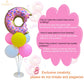Donut Table Centerpiece Balloons Stand Kit 2 Sets With 2 Doughnut Foil Balloons And 14 Latex Pastel Balloons For Donut Time Deco