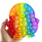 Rainbow Penguin Bubble Pop Fidget Toy - Ocean Sea Animal Silicone Push Poke Bubble Wrap Fidget Toy - Pop The Bubbles Down Then F