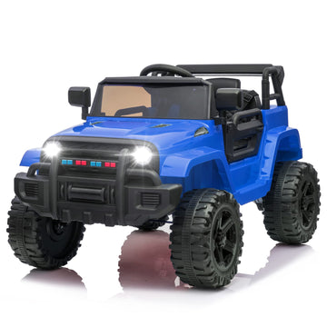 Joymor Ride On Truck With Remote Control, 4 Wheels 12V Battery Powered Kids Car, With Led Headlight/Horn Button/ Mp3 Player/Usb Port/Forward Backward/Kids Girl Boy (Blue)