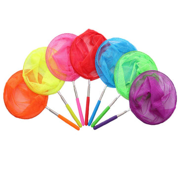 Kiseer 7 Pieces Colorful Telescopic Kids Fishing Net Butterfly Net Catching Insects Bugs Nets Beach Toys For Kids Outdoor Playing