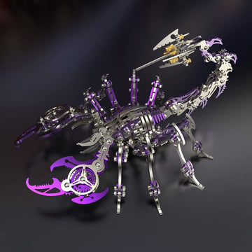 Konhaovf Purple 3D Metal Puzzle For Adults Scorpion, Diy Colorful 3D Metal Model Kits To Build With Tool, 3D Desktop Model Kits
