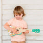 Tookyland 4-String Wooden Ukulele Toy - Mini Guitar Pretend Musical Instrument, Ages 3+
