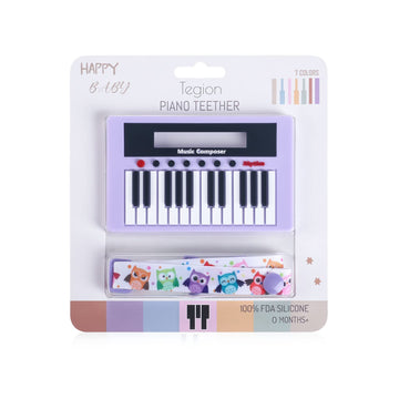 Unique Cute Silicone Newborn Baby Girl Shower Gifts Piano Teething Toy- Black and White High Contrast Visual Stimulation Develop