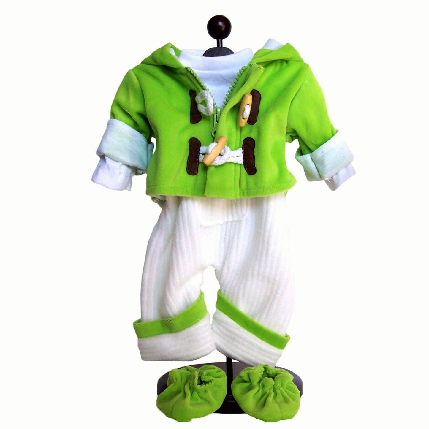 The Queen'S Treasures 15 Inch Doll Clothes Designed For Use With Bitty Baby Dolls, Green & Cream Overalls, Shirt, Jacket & Shoes, Compatible With American Girl'S Bitty Baby Twins