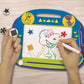 LEXiBOOK, Dinosaur, Multicolor Magic Magnetic Drawing Board, Artistic Creative Toy for Girls and Boys, Stylus Pen and Stamps, Bl