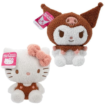 Hello Kitty And Kuromi 8' Velveteen Plush 2-Pack - Officially Licensed Sanrio - Cute Soft Doll Stuffed Animal Toy Figures - Easter Basket Stuffer Gift For Kids, Boys, Girls - 2+