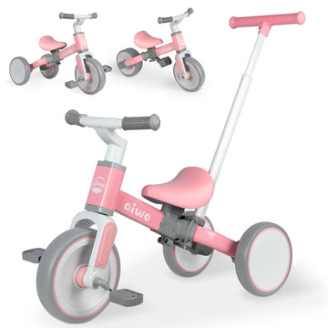 aiwo 5in1 Tricycle for Toddlers 1-3, Toddler Balance Bike for 1 to 4 Year Old Kids Boys Girls First Gift, Ride-on Toys Toddler B