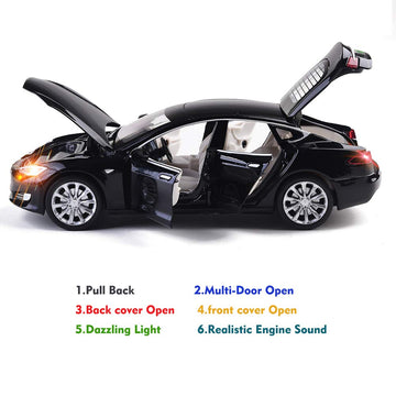 Toy Car Model S Alloy Model Cars Pull Back Vehicles 1/32 Scale Car Toys for Toddlers Kids (Black)