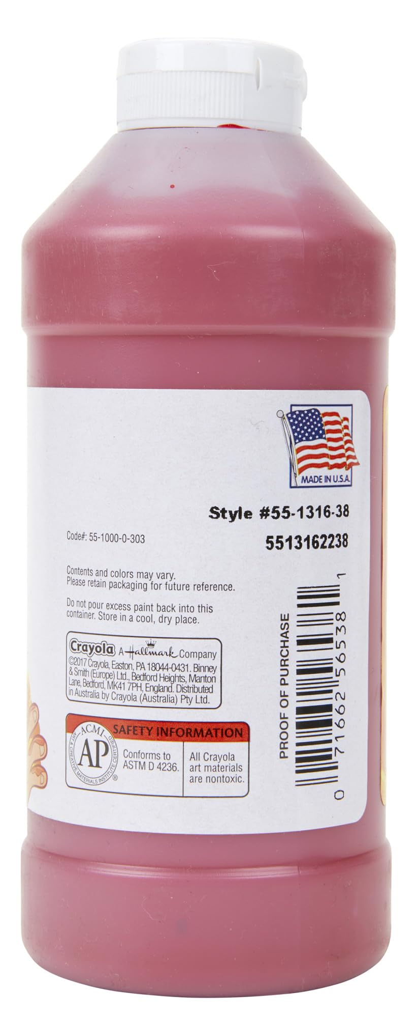 Crayola Washable Finger Paint, Red, 16 Ounce, School Painting Supplies, Gifts for Kids, 3, 4, 5, 6