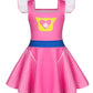 Marendyee Girls Kitties Costume Dress Christmas Gift For Kids Flutter Sleeve Cosplay Dresses Birthday 5-6 Years