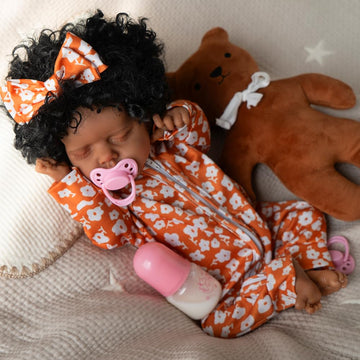 Jirachi Black Lifelike Reborn Baby Dolls, Full Body Vinyl Real Life Baby Girl, Realistic Reborn Babies With Feeding Set For Kids Age 3+