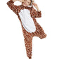 Calanta Deer Onesie Kids Reindeer Costume Girls Animal Pajamas Halloween Christmas Cosplay Party.Sika Deer.140