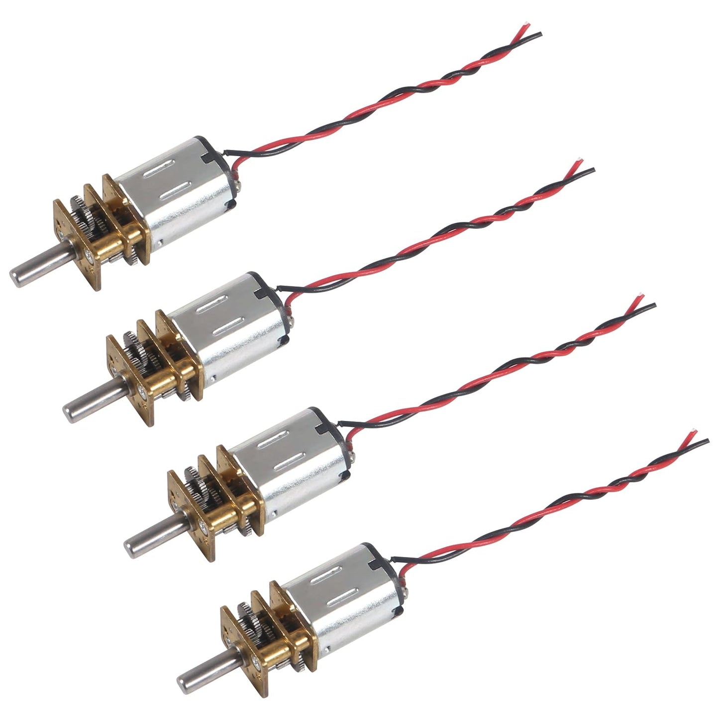 4PCS Mini Micro N20 Gear Motor DC 3V-6V Slow Speed Full Metal Gearbox Micro Motor Speed Reduction Motor for DIY Robot Car RC Toy