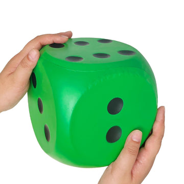 Giant 5.9 Inches Kawaii Foam Dice: A Fun-Filled, Educational Toy for Game Nights and Learning Sessions (Lucky Green)