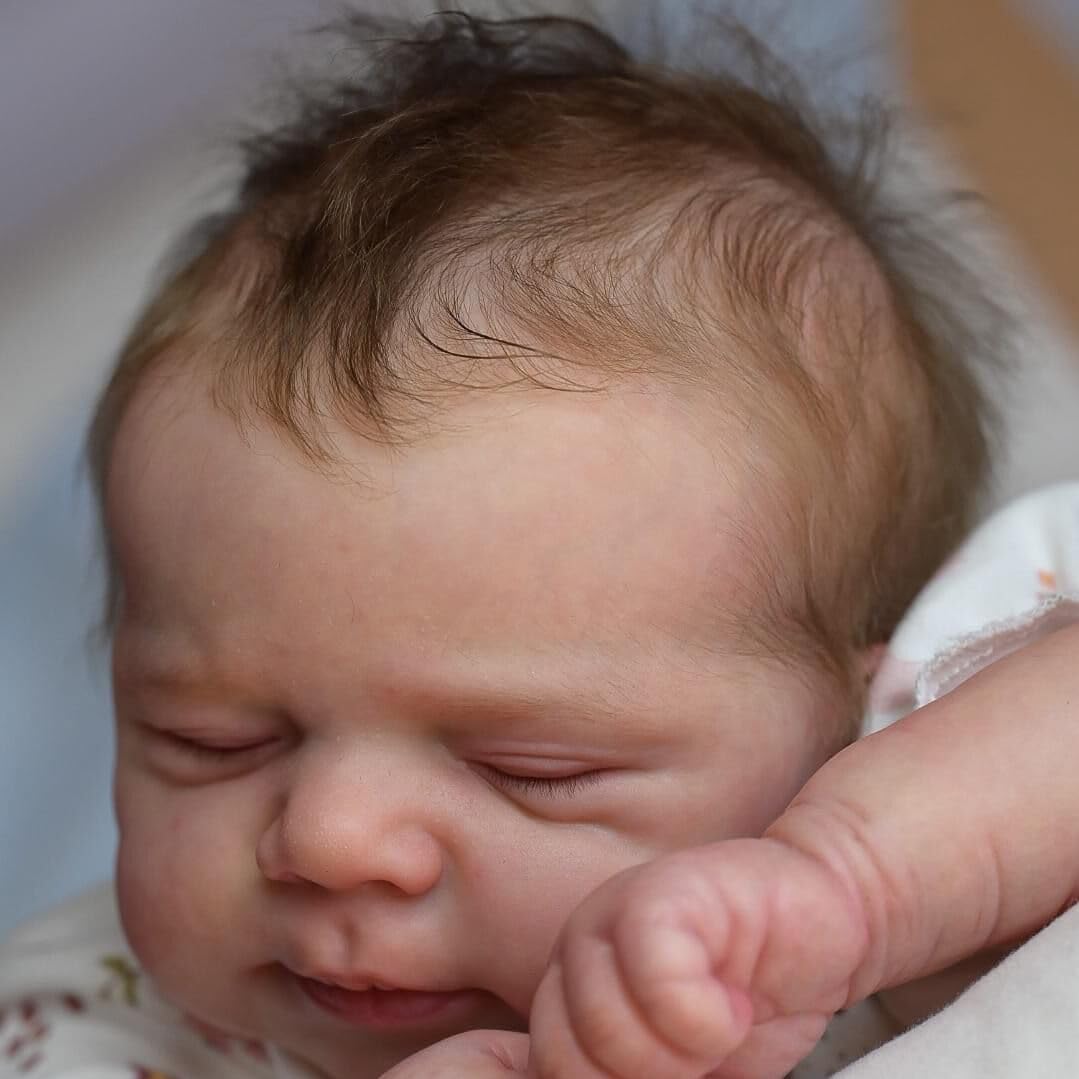 Zero Pam Realistic Reborn Baby Dolls Girls with Hair, Lifelike 18 Inch 45 CM Full Body Soft Vinyl Newborn Sleeping Toddler Girl