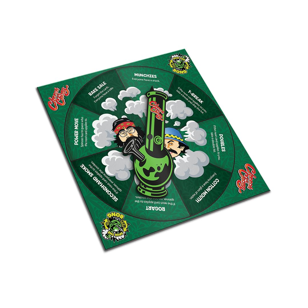 Cheech & Chong Spin the Bong Game - Adult Party Game, 1000 cu in, Cardboard, Model 6977, Fun with Stoners, Munchies & Music, 18+