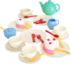 Casdon 36-Piece Tea Set - Colorful Toy Playset with Teapot, Milk Jug, Cups & Saucers, Cake, & More - Suitable for Preschool Toys