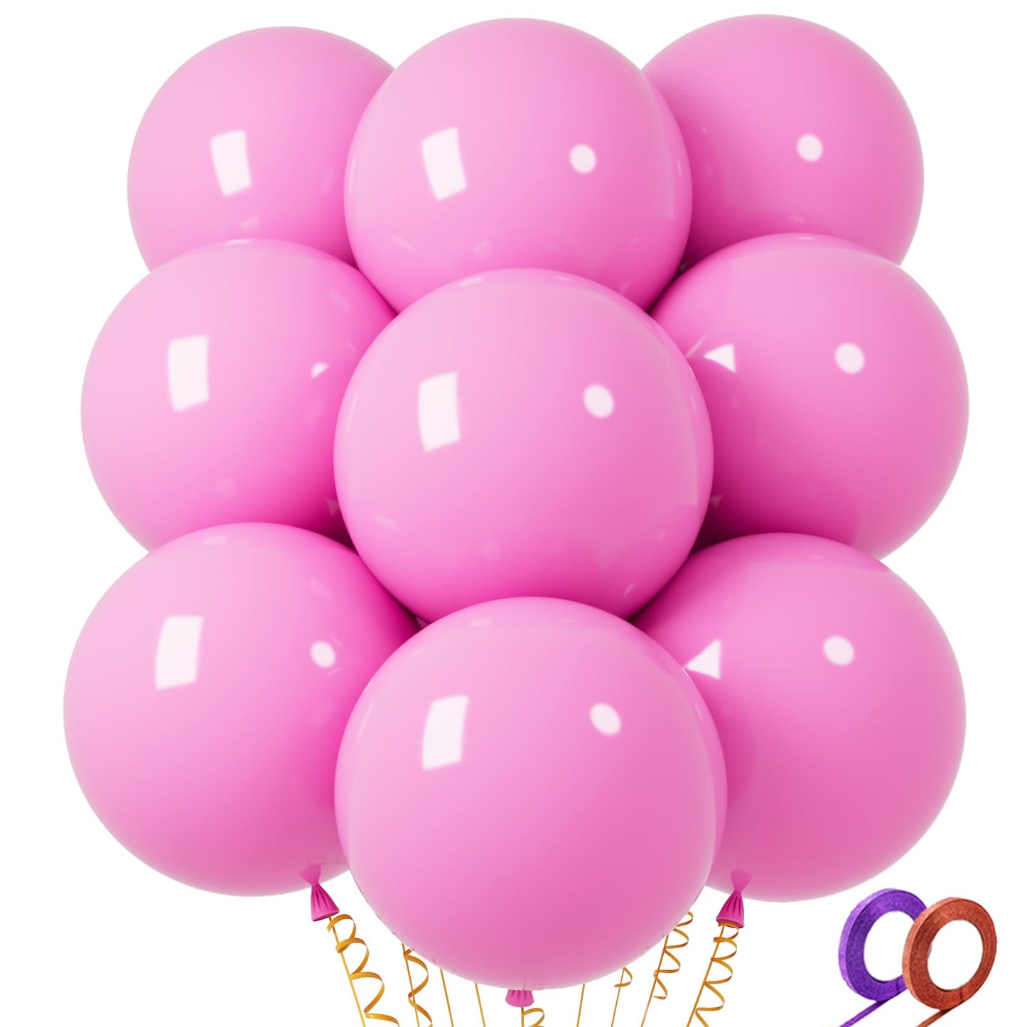 32Pcs Pink Big Balloons 18 Inch, Round Large Latex Party Balloons For Birthday Wedding Decorations. (Pink)