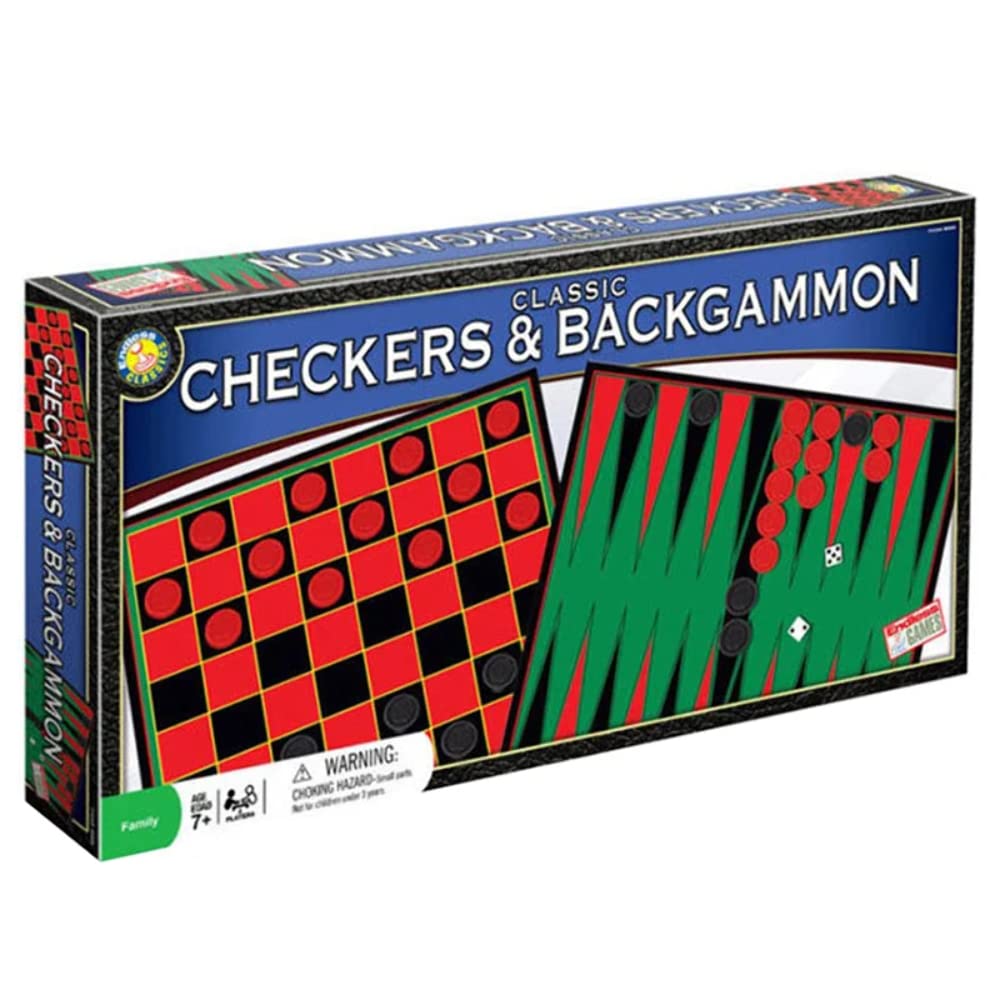 Classic Checkers And Backgammon Set - For Ages 7 Years And Up