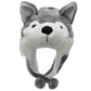 GADMEXILY Plush Husky Animal Hat for Halloween Christmas,Cozy Funny Hats Novelty Party Cap for Kids Girls Boys - One Size (Husky