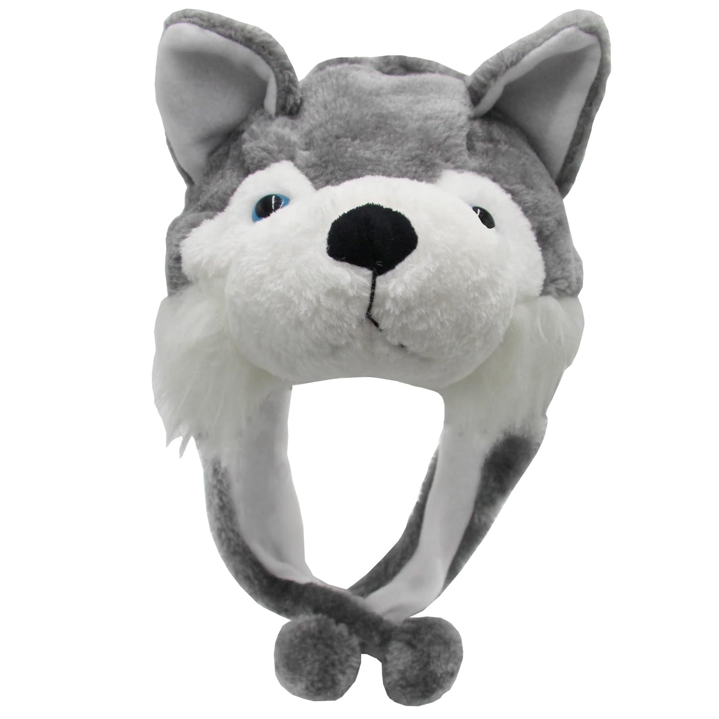 GADMEXILY Plush Husky Animal Hat for Halloween Christmas,Cozy Funny Hats Novelty Party Cap for Kids Girls Boys - One Size (Husky