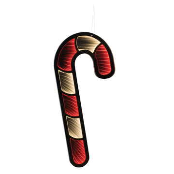 Led 3D Candy Cane Hanging Christmas Tunnel Light - 23.5'' - Red And Yellow