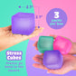 Fidget Toy Stress Cube 3 Pack - Squishy Fidget Toys For Relaxation, High Density Gel Filled, Fidgets For Classroom, Calming Toys For Kids Adults Children Teens