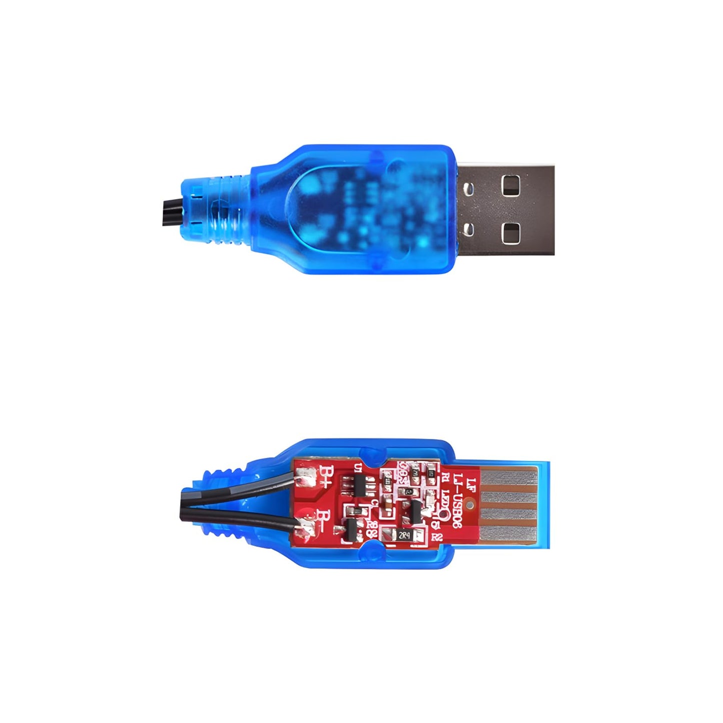 2 Pack 3.7V Lipo Battery USB Charger Cable SM-2P Port Cable for 3.7V RC Boat Car Truck Toy Rechargeable Li-Po Battery Charger