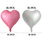 30 Pcs Metallic Pink Silve White Heart Balloons 18In Heart Shaped 18 Inch Balloons Helium Mylar Balloons Foil Balloon Decoration