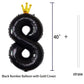 Gifloon Black Number 8 Balloon With Crown, Large Number Balloons 40 Inch, 8Th Birthday Party Decorations Supplies 8 Year Old Bir