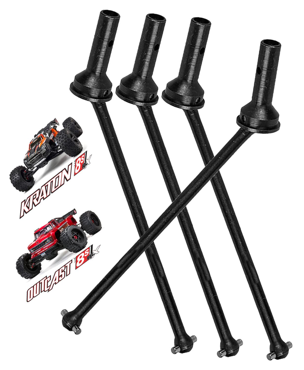 ARRCat Drive Shaft CVD Upgrade Parts for Arrma 1/5 KRATON 8S BLX/Outcast 8S BLX,4PCS Front/Rear Harden Steel #45 Upgrades Parts 