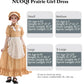 Nuoqi Prairie Dresses For Girls, Yellow Laura Ingalls Wilder Costume Pioneer Colonial Dress With Apron, 8-9