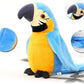 9'' Cute Talking Parrot Repeats What You Say Electronic Interactive Plush Toy Stuffed Animal Record Parrot Waving Wings Funny Bird Toys For Children Girls Boys Best Xmas Gift (Blue Parrot)