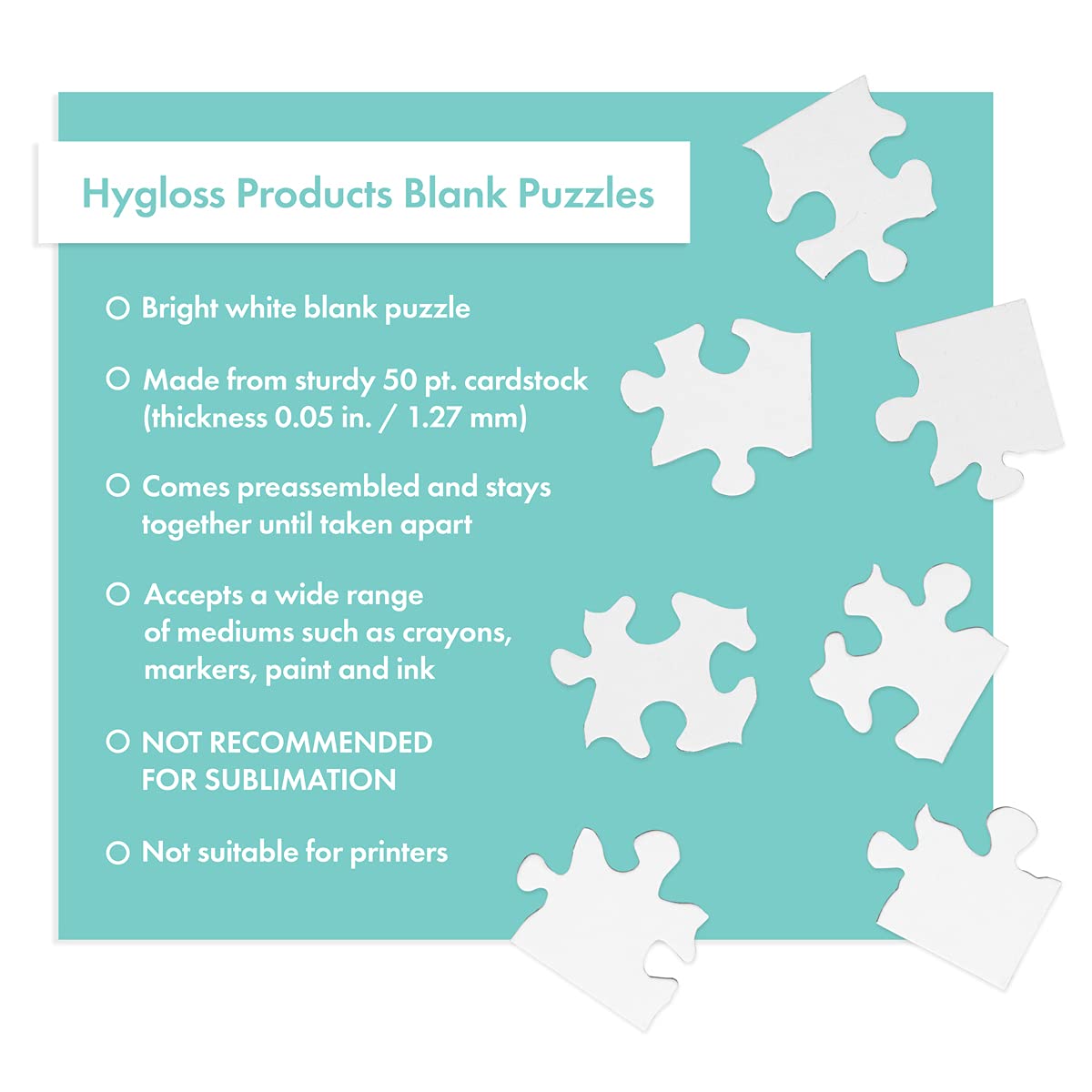 100 Blank Jigsaw Puzzles – 5.5 X 8 Inch, 12 Pieces Each – Hygloss Dyi Party Invites, Perfect For Decorating, Kids' Activities, Arts & Crafts Or Party Favors - Puzzle Pieces To Draw On For Crafts