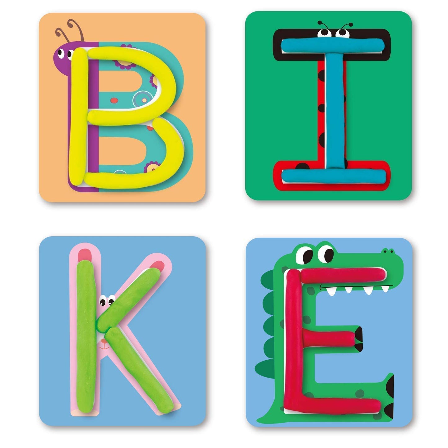 Dough Preschool Education Recognition Fundamental Starter Set, Alphabet Shape and Learn Letters and Language, 3 Years and Up wit