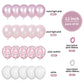 Biapian Pink Balloons, 60 Pcs Pink And White Balloons, 12 Inch Metallic Pink Confetti Balloons Pearl Latex Balloon Helium For Gi