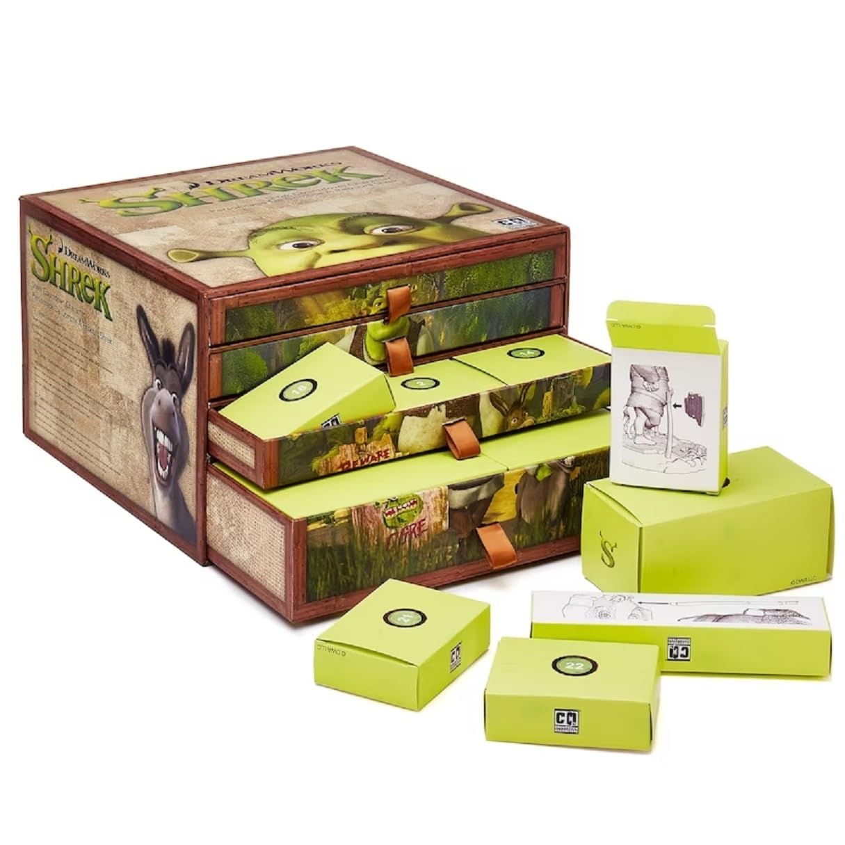 CC Countdown Characters Shrek Collectible Figure - Buildable Advent Calendar Statue, PVC, Model NS4121, Official Shrek Merchandise