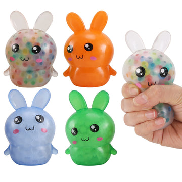 Easter Basket Stuffers, 4 Pack Squishy Easter Bunny Stress Balls For Adults, Easter Basket Stuffers, Easter Stress Relief Fidget