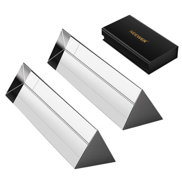 NEEWER 2 Pack 6 Inch/15cm Triangular Prism Set, K9 Crystal Optical Glass for Prism Photography, Rainbow Effects Photo Photograph