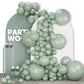 PartyWoo Green Balloons - 142 pcs Pack in 18", 12", 10", 5" Sizes, Pastel Rubber for Garland & Arch Decorations, Model: Balloons