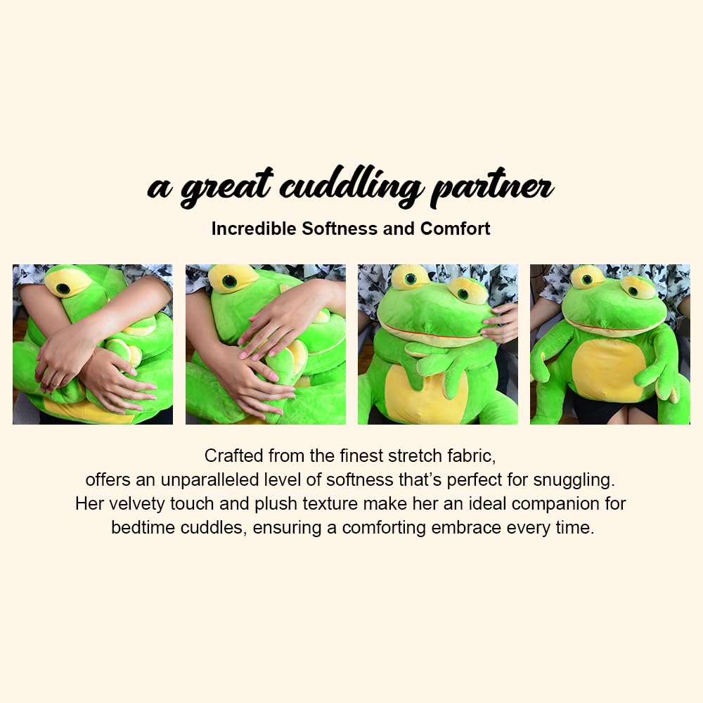 Yohaki Cute Frog Plush Stuffed Animal Toy For Boys & Girls Large 16 Inch Soft Toad Plushie Perfect For Hugging And Decoration(Un