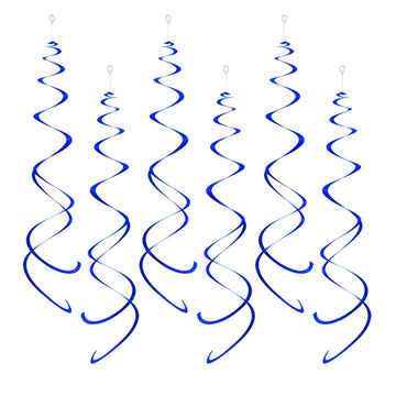 AimtoHome Party Swirl Decorations, Blue Foil Ceiling Hanging Swirl Decoration, Whirls Decorations for Birthday | Wedding | Anniv
