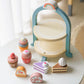 MIKNEKE Wooden Dessert Cake Play Food Set - Royal Dessert Tea Party Toys for Toddlers, Montessori Kitchen Accessories, 10x6 in