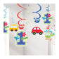 All Aboard Boy Value Pack Foil Swirl Decorations, Birthday