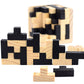 3D Wooden Brain Teaser Puzzle Cube Wooden Puzzles T-Shaped Jigsaw Logic Puzzle Game Puzzles Educational Toy For Kids And Adults (Black)